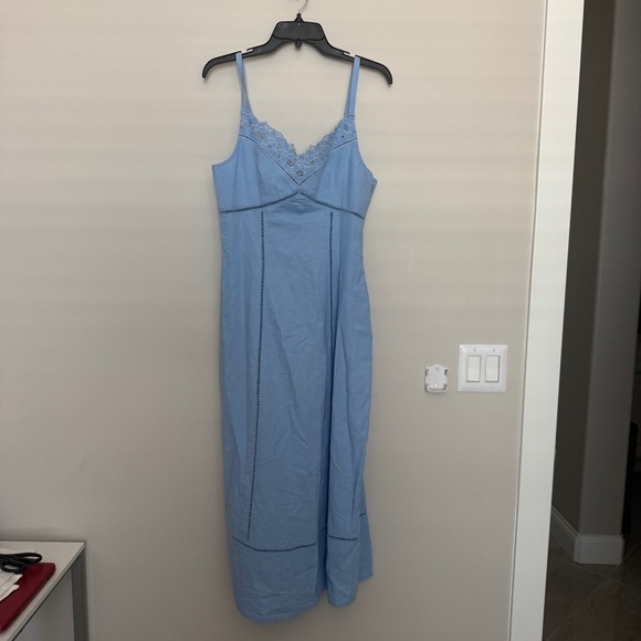 Madewell Sweetheart Midi Linen Blend Dress Size 8 - Picture 1 of 7